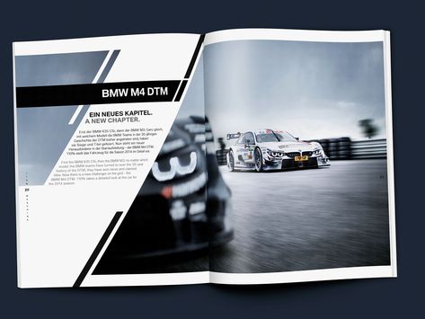 BMW Motorsport Magazine - Serviceplan Group Car Magazine Layout, Advertisement Layout, Magazine Layout Inspiration, 잡지 레이아웃, Page Layout Design, Cars Collection, Bmw Motorsport, Magazine Advertisement, Magazine Spreads