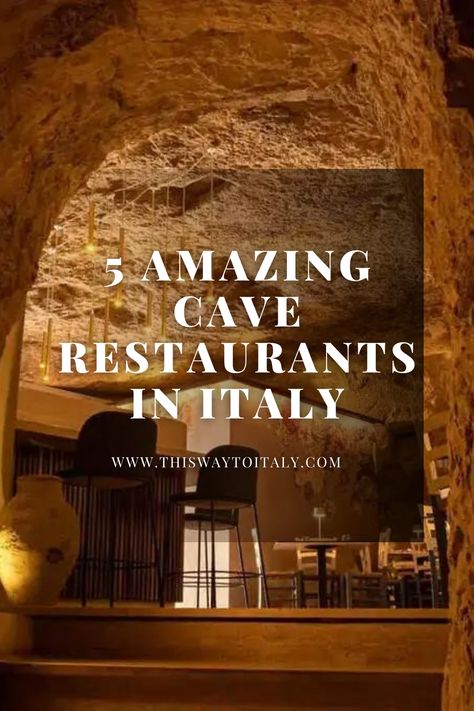 This post explores 5 fabulous cave restaurants in Italy worth including in your travel itinerary. Cave restaurants in Italy are hidden gems that offer not only fantastic food but also a one-of-a-kind atmosphere that will leave you in awe. Imagine dining in a cave, surrounded by ancient rock formations and dimly lit by soft candlelight! What could be more fantastic? These incredible cave restaurants provide a sense of mystery and intimacy that is hard to find elsewhere. Cave Restaurant Italy, Tuscany Restaurants, Amalfi Coast Restaurants, Restaurants In Italy, Cave Restaurant, Italy Spring, Trip Italy, Italy Restaurant, Italy 2023