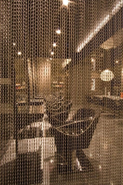 Metal Chain Curtain, Luxe Room, Chain Curtain, Hair Dressers, Curtain Divider, Hair Expo, Salon Design Ideas, Hair Salon Design, Hair Salon Interior