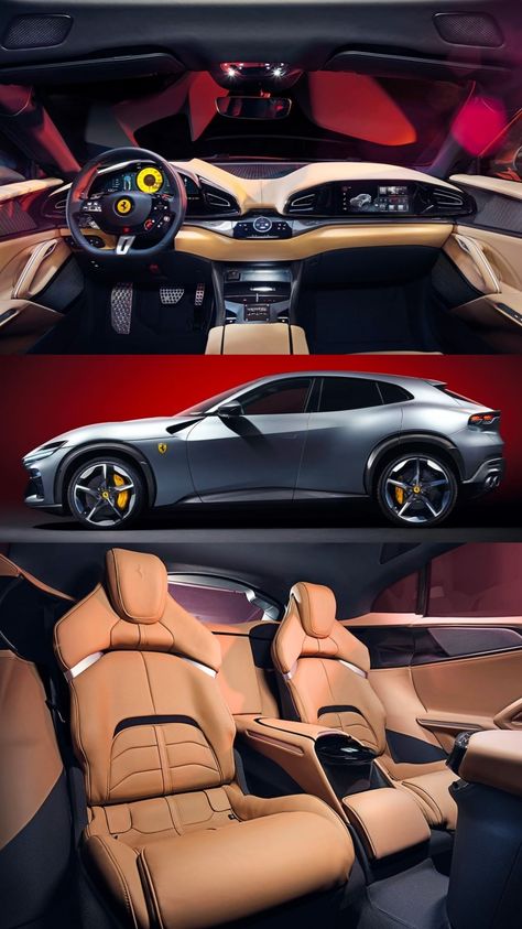 Engine: 6.5L V12 Gas Transmission: 8-speed Dual-Clutch Automatic Transaxle Drivetrain: All-Wheel Drive Configurations: Purosangue Ferrari Family Car, 2023 Ferrari, Blacked Out Cars, High End Cars, Car Interior Design, Custom Muscle Cars, Suv Cars, Car Mods, Ferrari Car