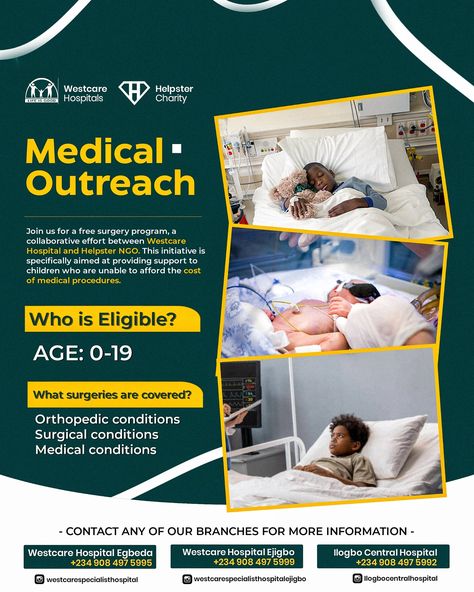 A simple Medical Outreach flyer design, Flyer design, Graphic design Medical Outreach Flyer Design, Outreach Flyer Design, Medical Flyer, Graduation Frame, Real Estate Marketing Design, Flyer Design Inspiration, Marketing Design, Medical Conditions, Real Estate Marketing