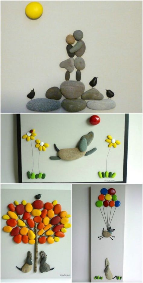 40 Gorgeous DIY Stone, Rock, and Pebble Crafts To Beautify Your Life - DIY & Crafts Caillou Roche, Art Pierre, Rock And Pebbles, Outdoor Diy Projects, Stone Pictures, Outdoor Diy, Stone Crafts, Sea Glass Art, Nature Crafts