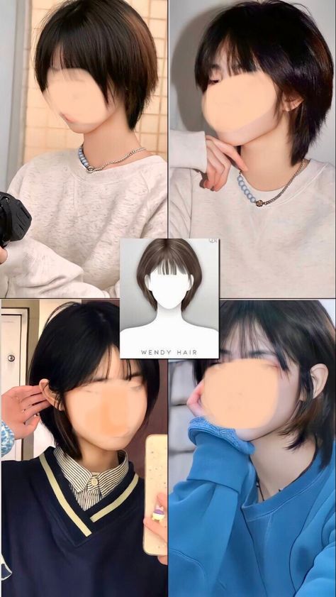 Asian Short Layered Hair, Mikasa Haircut, Japanese Layered Haircut, Hime Haircut Short, Mullet Round Face, Short Hime Cut, Japanese Haircut Short, Hime Cut Short Hair, Yoongi Photo