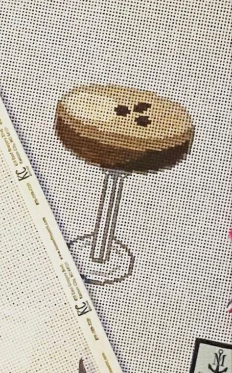 Needle Point Aesthetic, Espresso Martini Embroidery, Needlepoint Aesthetic, Needle Point Pillow, Needle Point Patterns, Needlepoint Ideas, Diy Stockings, Needlepoint Ornaments, Cross Stitch Needles