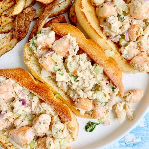 Crab Salad Sandwich, Crab And Shrimp Recipe, Shrimp Salad Sandwich, Steamed Shrimp, Roasted Shrimp, Ham Salad, Grape Salad, Sandwich Fillings, Crab Salad