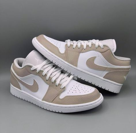 Air Jordan 1 Low Beige, Beige Jordans, Nike Jordan Beige, Nike Shoes Low, Beige Nike Shoes, Air Jordans Low, Jordan Beige, Jordan 1s Low, Jordan Low 1