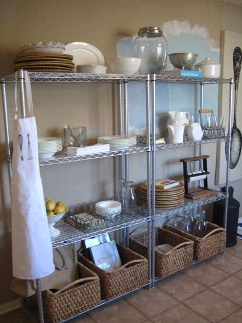 Shelving In Kitchen, Metro Shelving, Kitchen Bookshelf, Metal Storage Shelves, Bakery Kitchen, The Smith, Pantry Ideas, Home Bakery, Apartment Kitchen