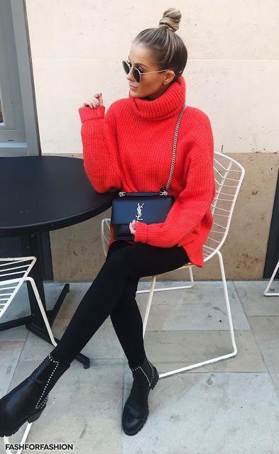 Vinter Mode Outfits, Winter Mode Outfits, Look Legging, Looks Pinterest, Pullover Outfit, Red Sweater, Mode Inspo, Fashion And Style, Casual Winter Outfits