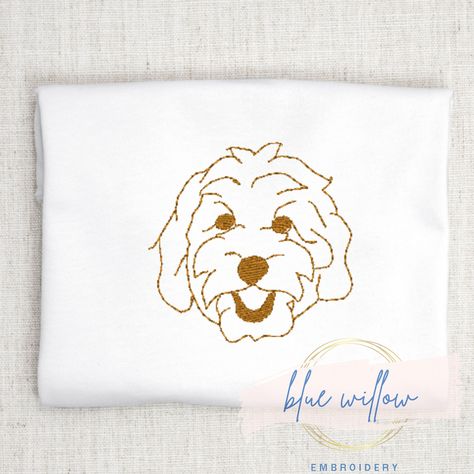 Goldendoodle Outline, Doodle Embroidery, Puppy Embroidery, Embroidery Dog, Star Doodle, Face Embroidery, Face Machine, Dog Embroidery, Beginner Sewing Patterns