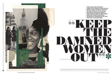 Dartmouth Alumni Magazine Feature Spread Magazine Feature Article, Typography Magazine Design, Culture Magazine Layout, Magazine Feature Design, Magazine Feature Layout, Cool Magazine Layouts, Book Spread Design, Editorial Spread Design, Magazine Typography Design