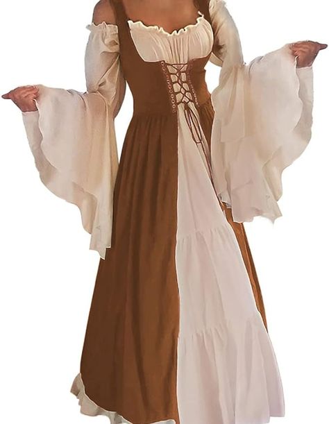 Amazon.com: Abaowedding Womens's Medieval Renaissance Costume Cosplay Over Dress : Clothing, Shoes & Jewelry Masquerade Party Dresses, Fair Outfits, Fest Outfits, Chemise Dress, 파티 드레스, Over Dress, Medieval Costume, Medieval Dress, Stunning Gowns