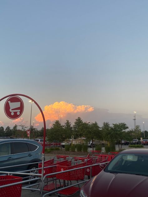 Beautiful Clouds View, Target, Parking lot View Slasher Summer, Blue Banisters, Target Run, Colorful Sky, Clouds Sunset, Beautiful Clouds, Life Vision, Life Vision Board, Sunset Clouds