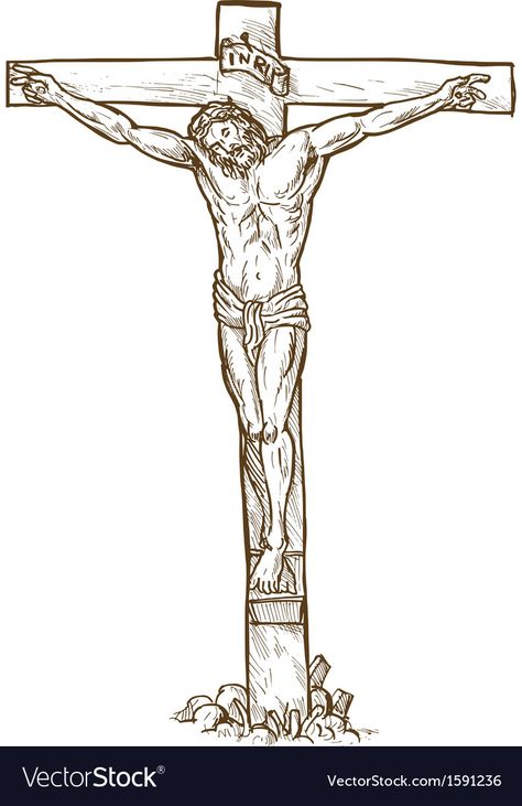 The Cross Tattoo, Jesus On Cross Tattoo, Jesus Christ Drawing, Cross Drawing, Christ Tattoo, Jesus Christ Cross, Cross Pictures, Cross Vector, Jesus Drawings