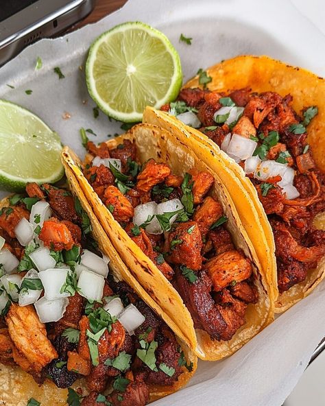 Advertisement Tacos al Pastor brings the vibrant flavors of Mexican street food into your home. ... Read more Crockpot Al Pastor Tacos, Beef Al Pastor Recipe, Mexican Carne Asada Party, Al Pastor Tacos Recipe, Mexican Tacos Aesthetic, Chicken Al Pastor, Healthy Mexican Food, Al Pastor Recipe, Tacos Al Pastor Recipe