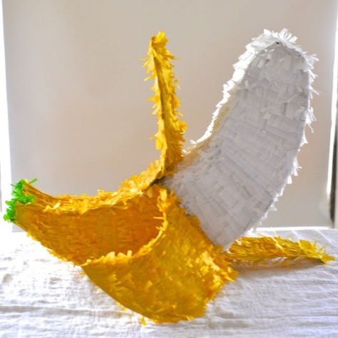 13 DIY Piñatas to Make for Your Next Summer Party | Brit + Co Banana Party, Curious George Birthday Party, Curious George Party, Curious George Birthday, Piñata Ideas, Monkey Birthday, Diy Pinata, Pinata Party, Fruit Party