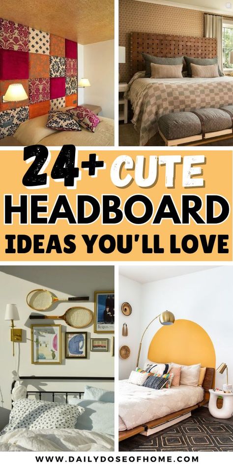 This post has 24 Headboard Ideas for you! Headboards are more than just a backdrop they set the tone for the entire room, adding style, comfort, and personality. Diy Headboard Cover, Headboard Alternative Diy, Headboard Alternative Ideas, Diy Headboard Wall, Ideas For Headboards, Creative Headboard Ideas, Alternative Headboard, Headboard Ideas Diy, Unique Headboard Ideas