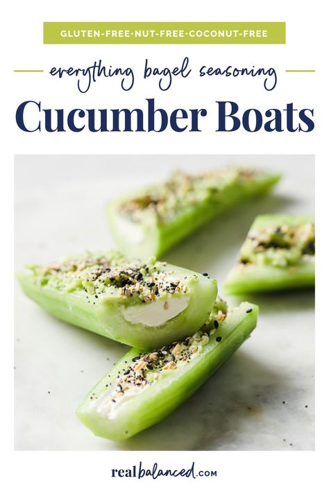 Keto Cucumber, Avocado Cream Cheese, Cucumber Boats, Cucumber Snacks, Cucumber Appetizers, Avocado Snack, Cream Cheese Appetizer, Everything Bagel Seasoning, Cucumber Bites