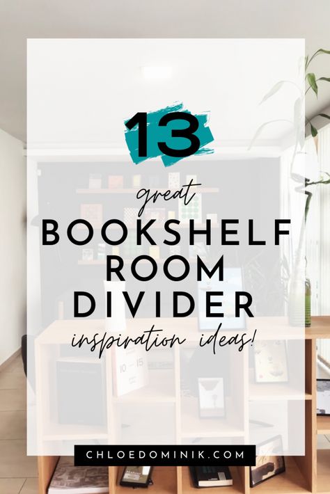 13 Great Bookshelf Room Divider Inspiration Ideas - Chloe Dominik Ceiling Room Divider Ideas, Bookcase Room Divider Ideas, Office In Home, Ceiling Bookshelf, Living Room Divider Ideas, Half Wall Room Divider, Low Bookshelf, Ikea Room Divider, Room Dividing