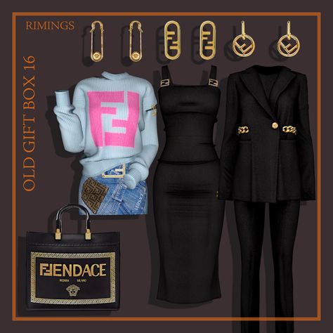 [RIMINGS] OLD GIFT BOX 16 🎁 | Patreon Luis Vuitton Clothes, Fendi Clothes, Sims 4 Nails, Cc Top, Sims 4 Cas Mods, Cc Shoes, Rich Clothes, Sims 4 Cc Shoes, Tumblr Sims 4