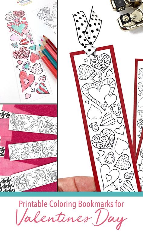 Valentine Bookmarks, Valentines Bookmarks, Valentines Bricolage, Free Printable Bookmarks, Valentinstag Party, Heart Bookmark, Valentine's Day Crafts For Kids, Valentine Crafts For Kids, Bookmarks Kids