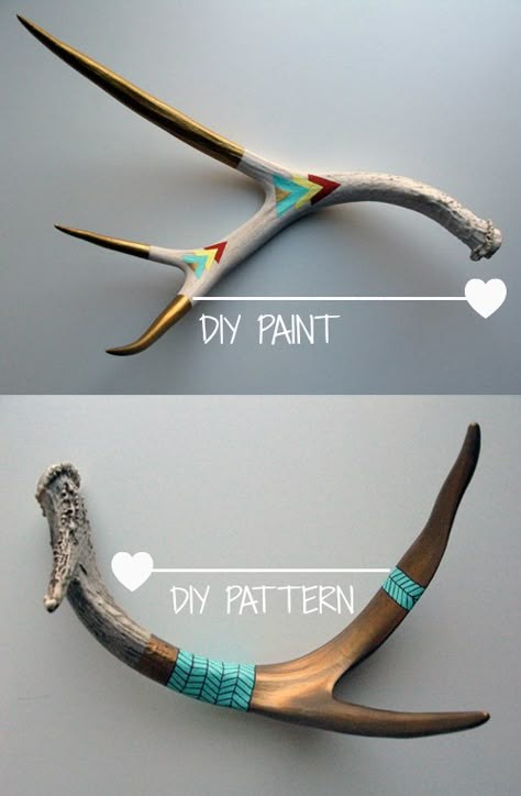 How To Paint Deer Antlers, Painting Antlers, Antler Projects, Antler Ideas, Painted Antlers, Cow Skull Art, Deer Antler Decor, Antlers Decor, Antler Crafts