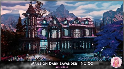 Gothic Mansion Floor Plan, Dark Academia Mansion, Sims 4 Witch House, Sims Mansion, Sims 3 Houses Ideas, Goth Mansion, Sims4 Houses, Sims Lots, Dark Mansion