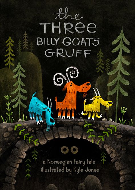 Three Billy Goats Gruff on Behance Goat Drawings, Storybook Cover, Lifebook Ideas, Children's Book Cover, Childrens Book Cover, Three Billy Goats Gruff, Female Goat, Pet Goat, Billy Goats Gruff