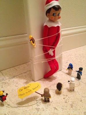 Elf on the Shelf Tied Up Elf On The Shelves, To Do App, Elf Fun, Tree Themes, Christmas Tablescape, Buddy The Elf, 12 December, Elf On The Shelf Ideas, An Elf