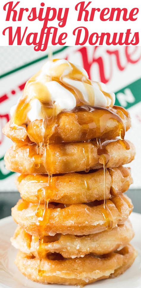 Waffle Donut Recipe, Donut Waffles, Waffle Donuts, Krispy Kreme Donuts, Waffle Maker Recipes, Waffles Recipe, Side Dish Recipes Easy, Healthy Instant Pot Recipes, Delicious Donuts