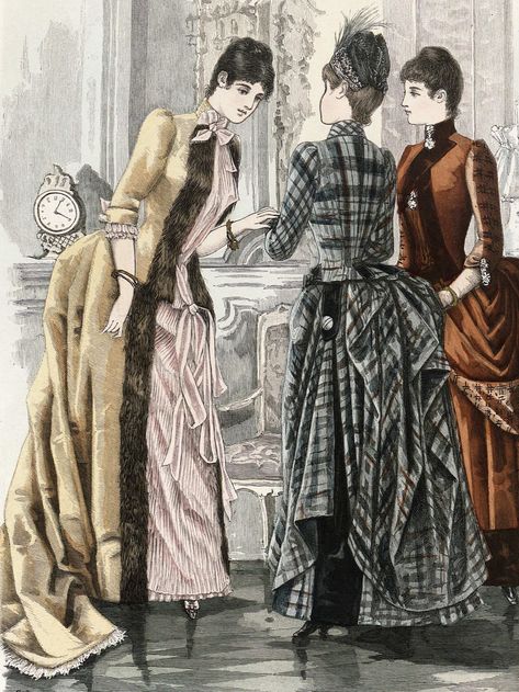 Fashion Plate - Freja Magazine - 1887 1880 Fashion, Victorian Fashion Women, Victorian Fashion Plates, 1899 Fashion, Victorian Era Fashion, 1880s Fashion, 1890s Fashion, Bustle Dress, Victorian Costume