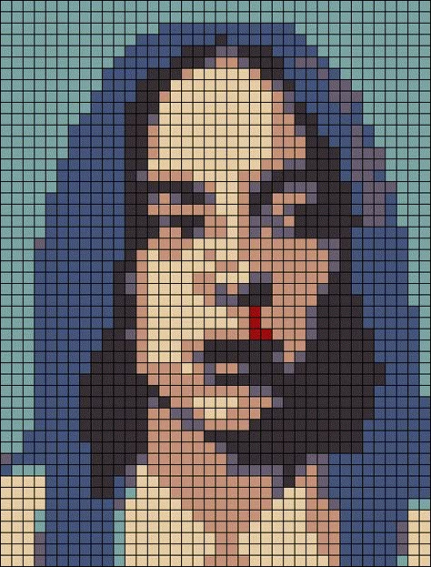 Alpha pattern #115981 | BraceletBook Perler Beads Billie Eilish, Evermore Pixel Art, Billie Eilish Pixel Art Grid, Melanie Martinez Pixel Art Grid, Olivia Rodrigo Alpha Pattern, Billie Eilish Crochet Pattern, Billie Eilish Alpha Pattern, Pixelated Painting, Pixel Art Face