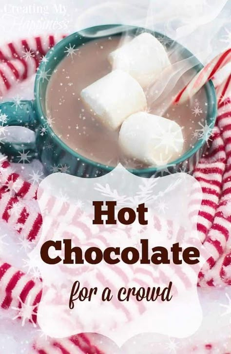 How to make Hot Chocolate for a crowd Hot Chocolate For A Crowd, New Years Dessert, Cocoa Party, Crockpot Hot Chocolate, New Year's Desserts, Having Friends, Hot Cocoa Recipe, Christmas Desserts Easy, Vegan Candies