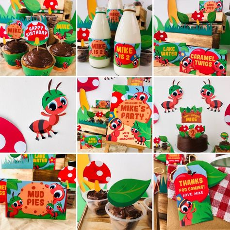 Ants Go Marching Party Decorations Printable Kit Ant Picnic Party, Ants Go Marching, Ant Picnic, Happy Birthday Mike, Picnic Birthday Party, 2 Cake, Picnic Birthday, Photos Booth, Food Tent