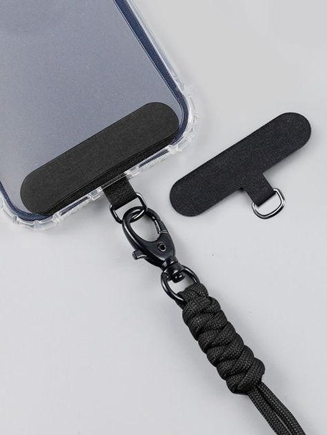 Black Collar Polyamide Embellished Cell Phones & Accessories Paracord Accessories, Drukarka 3d, Smartphone Gadget, Iphone Holder, Cable Bracelets, Id Design, Phone Art, Phone Lanyard, Clip Cards