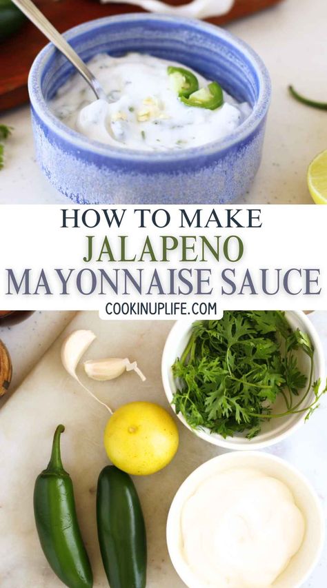 Jalapeno Mayo Jalapeno Mayo Recipe, Creamy Jalapeno, Homemade Buffalo Sauce, Creamy Salad Dressing, Mayonnaise Recipe, Homemade Condiments, Veggie Stir Fry, Favorite Appetizers, Foods With Gluten