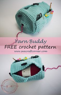 Yarn Buddy FREE Crochet Pattern #freecrochetpatterns #easycrochetpattern Simple Crochet Gift Ideas, Small Crochet Ideas Simple, Crochet Simple Projects, Yarn Buddy, Crochet Hook Case, Crocheting Projects, Yarn Holder, Confection Au Crochet, Pola Amigurumi