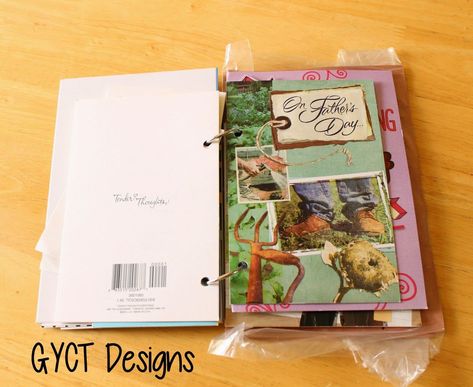 Card Keepsake Books Tutorial by GYCT Greeting Card Book Diy, Greeting Card Keepsake, Memories Box Diy, Greeting Card Book, Memories Box, Keepsake Books, Box Diy, Card Book, Card Organizer