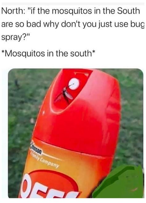 Mosquito Meme, Weather Humor, Bug Spray, Visible Light, Gulf Coast, Southern Style, Dad Jokes, Being Used, Dish Soap Bottle