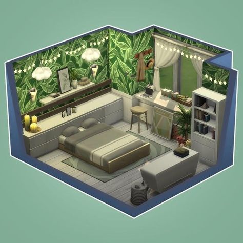 Game Bedroom Ideas, Sims 4 Loft, Sims 4 Houses Layout, Sims Freeplay Houses, Sims 4 Bedroom, Sims 4 House Plans, Sims 4 House Building, Sims 4 House Design, Casas The Sims 4