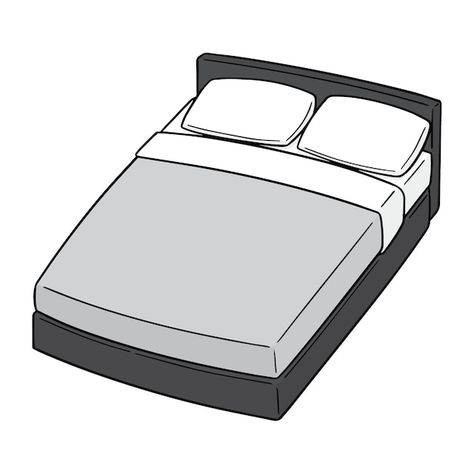 Bed Base Drawing, Simple Bed Drawing, Bed Art Drawing, Bed Cartoon Drawing, How To Draw A Bed, Bed Drawing Sketches, Bed Drawing Easy, Bed Drawing Reference, Bed Animation