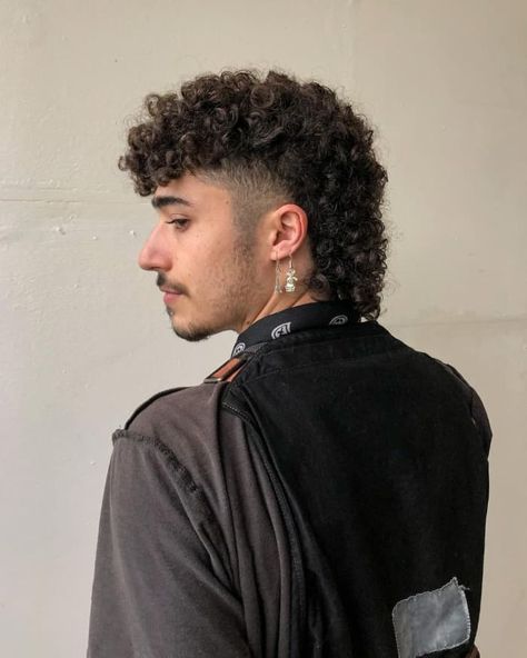 Mullet Haircut: 50 Ideas for Modern Mullet in 2021 - Hairstyle on Point Modern Mullet Haircut, Curly Mohawk Hairstyles, Undercut Curly Hair, Mohawk For Men, Mullet Fade, Curly Mohawk, Mohawk Hairstyles Men, Men Haircut Curly Hair, Mullet Haircut