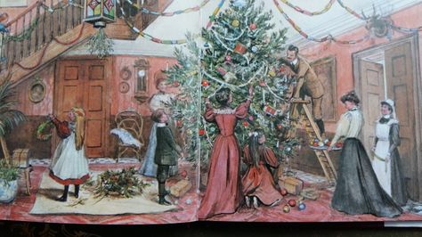 Cherry Ideas, Christmas Art And Craft, Edwardian Christmas, Victorian Cakes, Christmas Novel, Sandy Claws, Meet Me In St Louis, Christmas Card Illustration, Advent Children