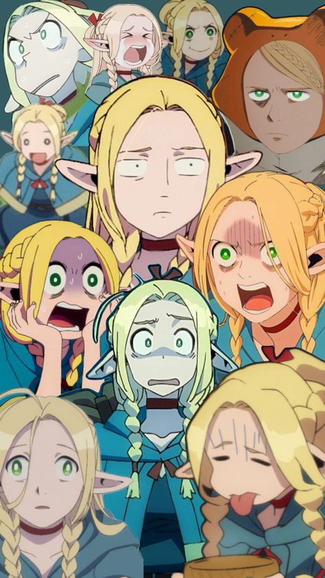 Collage of funny Marcille reactions from Dungeon Meshi Dungeon Anime, Dungeon Meshi, Waifu Material, Anime Wallpaper Phone, Cartoon Wallpaper Iphone, Geek Art, Anime Artwork Wallpaper, Anime Memes Funny, Art Memes