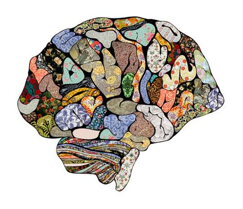 Seeing this reminds me of a craft idea my mom and i did at Christmas, where you take a foam ball and "quilt" it by pressing scraps of fabric in it with a butter knife or nail file. Triune Brain, Heart Coherence, Brain Art, The Human Brain, Different Art, Psy Art, 3 Piece Wall Art, Human Brain, My Brain