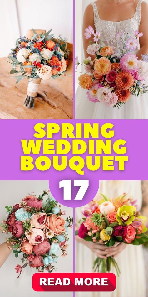 Elevate your spring wedding with a simple and elegant bouquet that incorporates the beauty of wildflowers, peonies, and tulips. Embrace the colorful and boho-inspired arrangement that suits both rustic and romantic themes. Our white, pink, and blue options are ideal for gatherings of any size. Spring Wedding Colors Flowers, May Flowers In Season Wedding Bouquets, Princess Wedding Bouquet, Wedding Flowers March, Bridal Bouquet Spring Romantic, Spring Flowers For Wedding, Peony Wedding Bouquet Spring, May Wedding Flowers In Season, Wedding Floral Inspiration