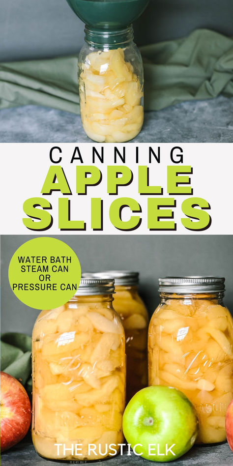 Canning Apples | How to Can Apple Slices Pressure Can Apples, How To Can Apple Slices, Water Bath Apples, How To Can Apples Canning Recipes, Canning Fresh Apples, Preserving Apples Freezing, Fresh Apple Canning Recipes, Granny Smith Apple Canning Recipes, Canning Sliced Apples