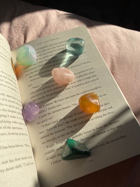 crystals reading manifest spirituality amethyst rose quartz books Healing Crystals Aesthetic, Pretty Crystals, Opal Eyes, Crystal Aesthetic, Pretty Rocks, Season Of The Witch, Crystal Candles, Crystal Collection, Crystal Gems