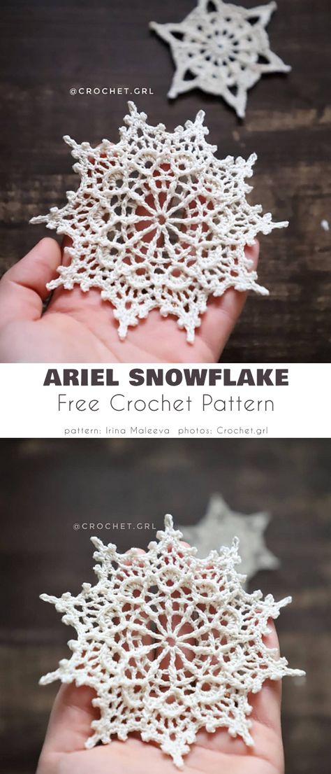 Perfect Snowflakes Free Crochet Patterns - Your Crochet 5 Minute Crochet Snowflake, Crochet Patterns Snowflake, Crochet Snowflake Garland Pattern, Snow Flake Crochet Free Pattern, Crochet With Thread Patterns Free, Snowflake Crochet Pattern Free Granny Squares, British Crochet Patterns, Snowflake Crochet Garland, Crocheted Snowflake Patterns Free