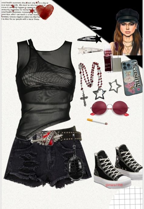 #festival #outfitparafestival #accesories #coachella #lolapaloza #recital #rock #aesthetic Outfit Recital, Recital Outfit, Rock Aesthetic, Rock Roll, Rock And Roll, Festival