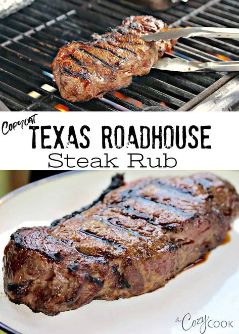 Copycat Texas Roadhouse Steak, Steak On The Grill, Steak Rub Recipe, Steak Marinades, Texas Roadhouse Steak, Copycat Texas Roadhouse, Steak Rub, Steak Rubs, Grilled Salmon Recipes